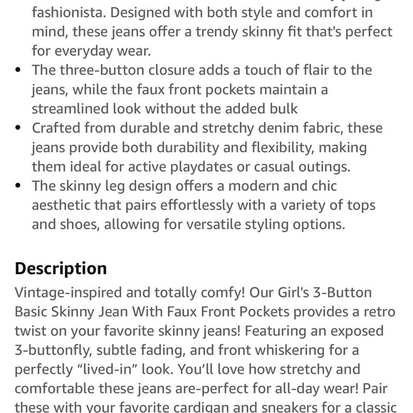 NWT Girls' Blue Skinny Jeans size 12 - Picture 5 of 5